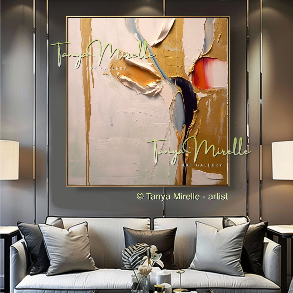 Minimalist Beige Abstract Painting - Large Modern Wall Art #179