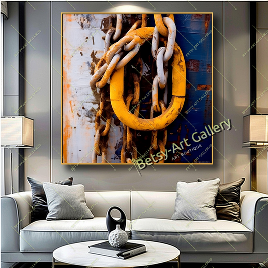 Industrial Chains Abstract Canvas Print