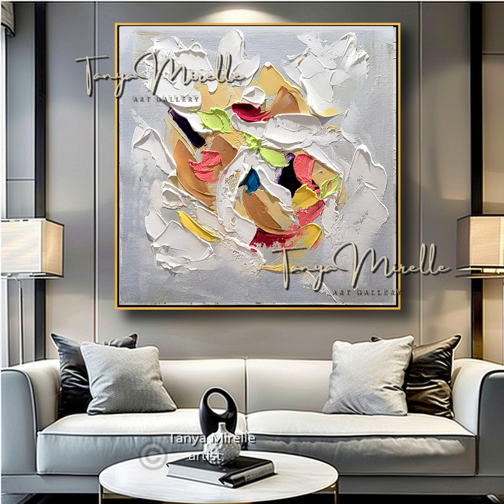 Colorful Abstract Impasto Painting - Textured Modern Wall Art on Canvas #84