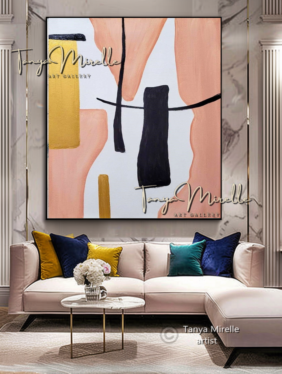 Abstract Painting on Canvas - Modern Minimalist Wall Art Decor #112