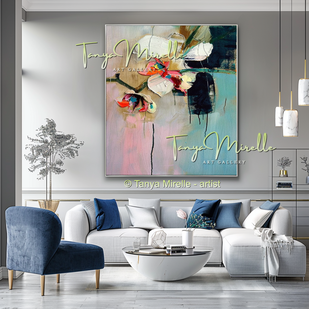 Abstract Orchid Painting - Modern Floral Wall Art #177