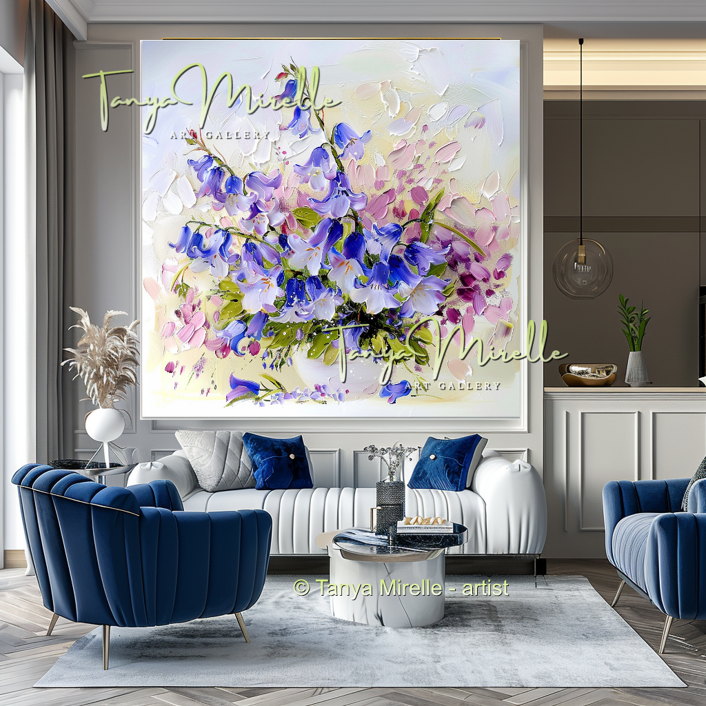 Wildflowers Bouquet Impasto Painting on Canvas #313