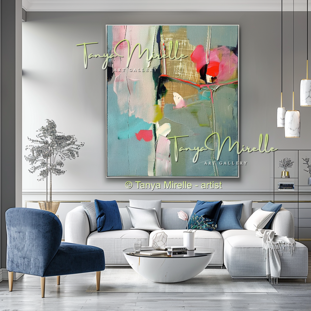 Abstract Orchid Painting - Modern Floral Wall Art #175