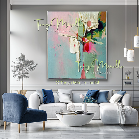 Abstract Orchid Painting - Modern Floral Wall Art #175