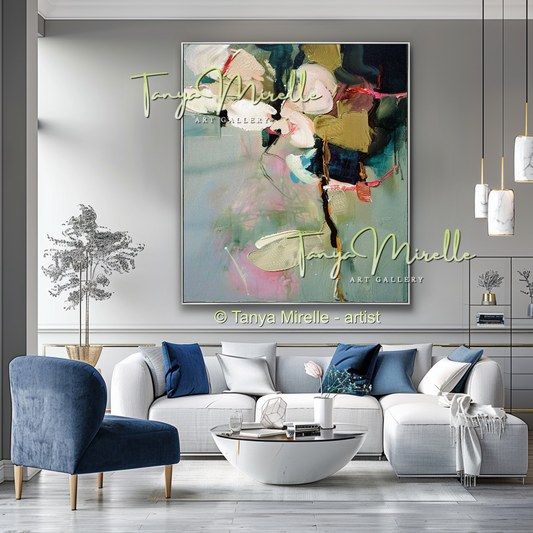 Abstract Orchid Painting - Modern Floral Wall Art #177