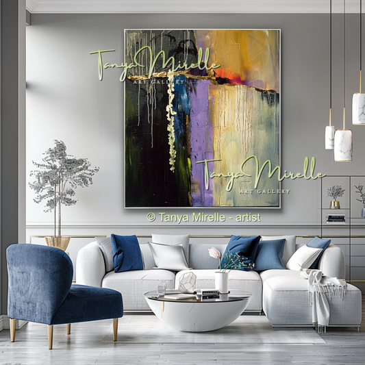 Wisteria Abstract Painting - Modern Floral Wall Art #171