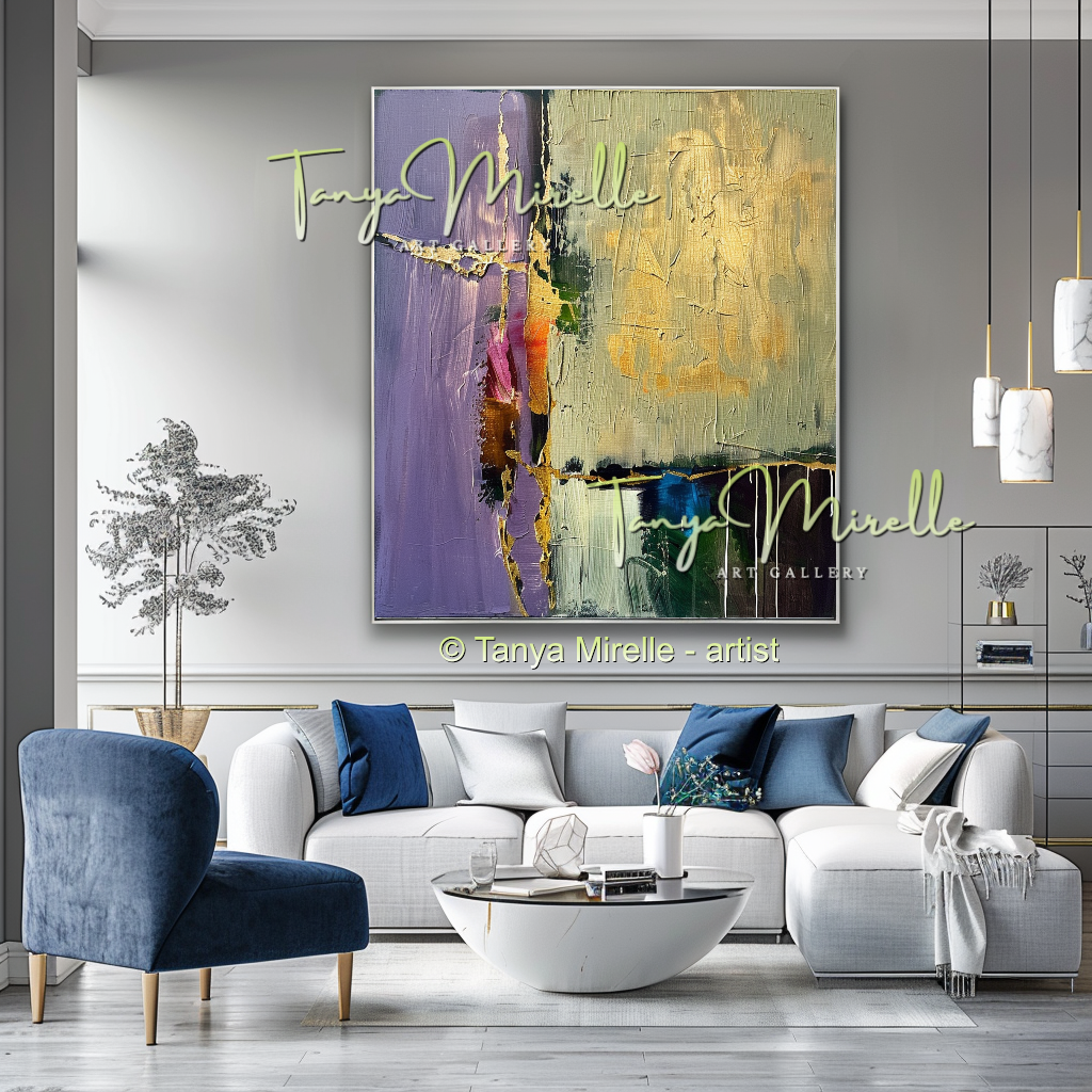 Wisteria Abstract Painting - Modern Floral Wall Art #172