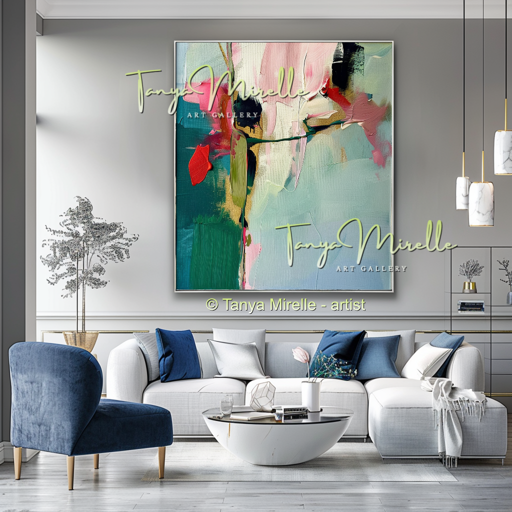 Abstract Orchid Painting - Modern Floral Wall Art #174