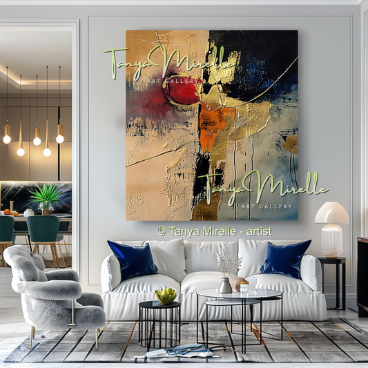 Original Abstract Oil Painting, Impasto Texture on Canvas #242