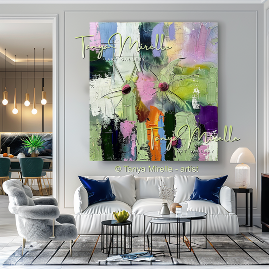 Soft Abstract Aquatic Art, Palette Knife Oil Painting #270