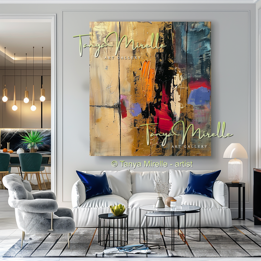 Original Abstract Oil Painting, Impasto Texture on Canvas #243