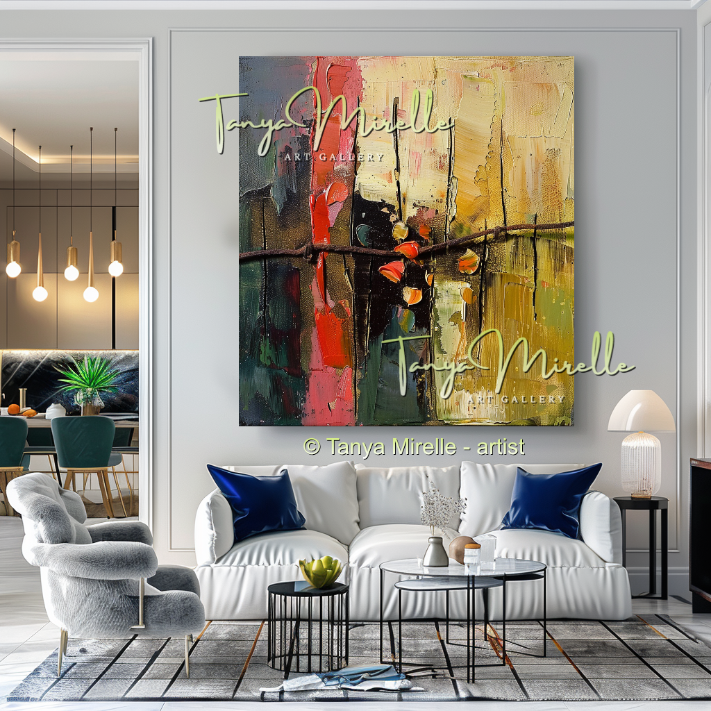 Textured Flower Oil Painting, Modern Floral Wall Art#245