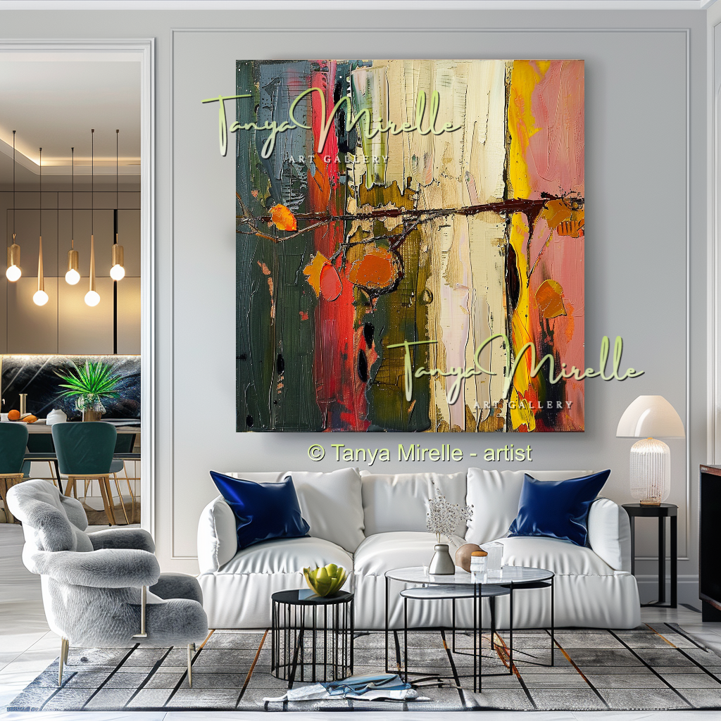 Textured Flower Oil Painting, Modern Floral Wall Art#246
