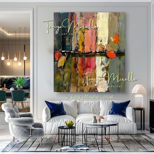 Textured Flower Oil Painting, Modern Floral Wall Art#246