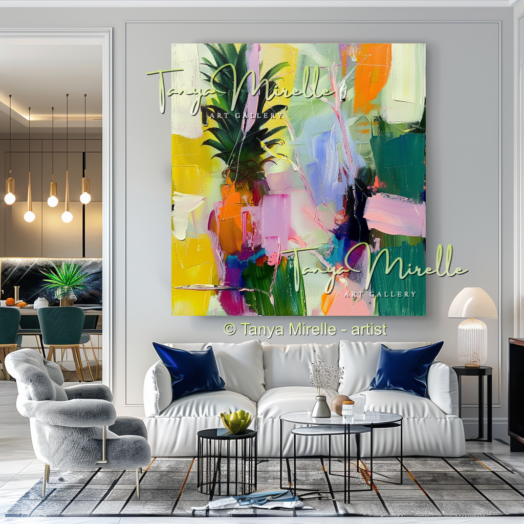 Tropical Radiance – Abstract Pineapple Textured Art #251