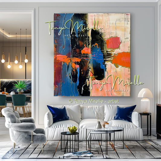 Modern Abstract Impasto Painting, Textured Home Decor #259