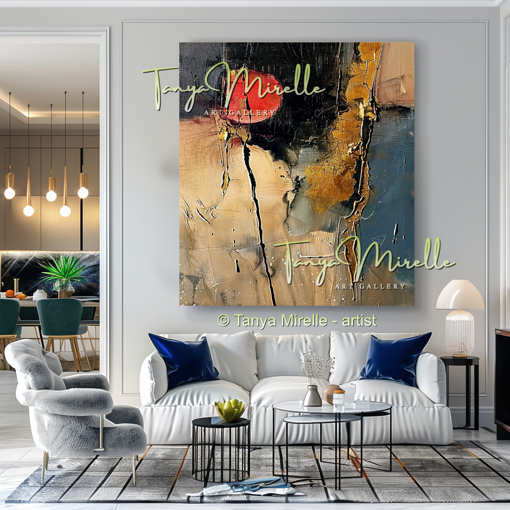 Original Abstract Oil Painting, Impasto Texture on Canvas #242