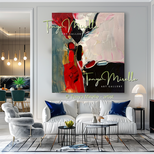 Contemporary Abstract Impasto Painting, Bold Home Decor #262