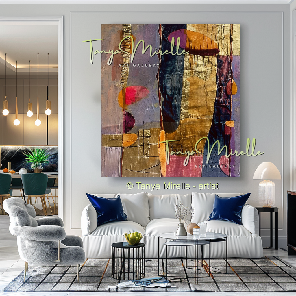 Urban Grid,Textured Abstract Color Fields, Bold Home Decor #263