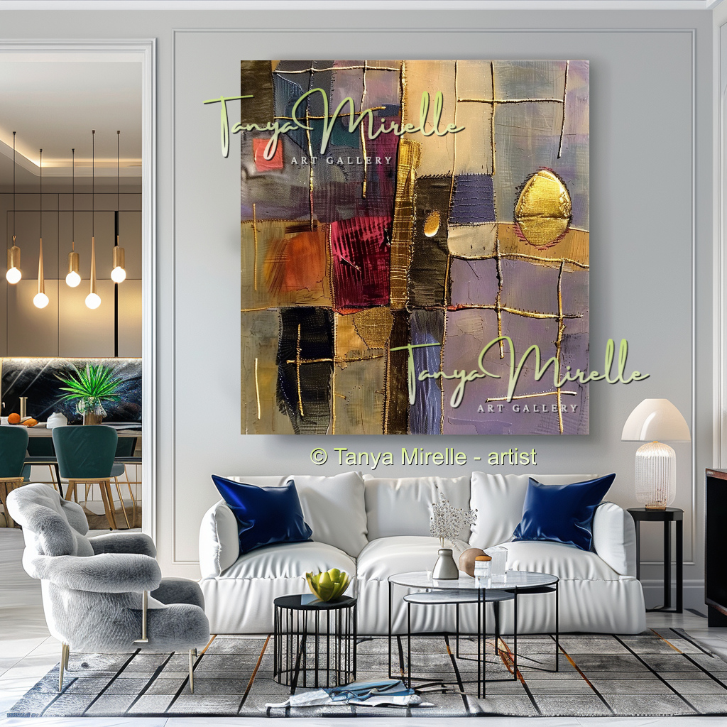 Urban Grid,Textured Abstract Color Fields, Bold Home Decor #263