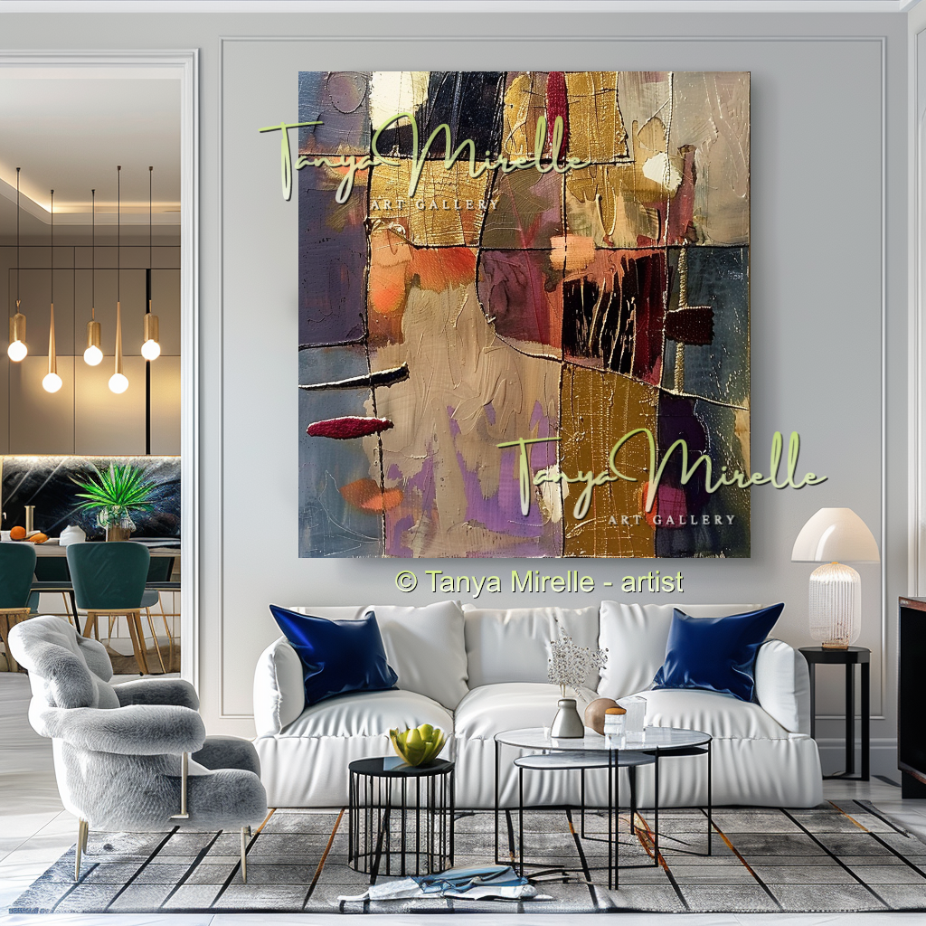 Urban Grid,Textured Abstract Color Fields, Bold Home Decor #263
