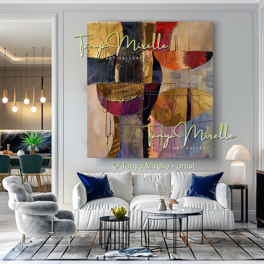 Urban Grid,Textured Abstract Color Fields, Bold Home Decor #263