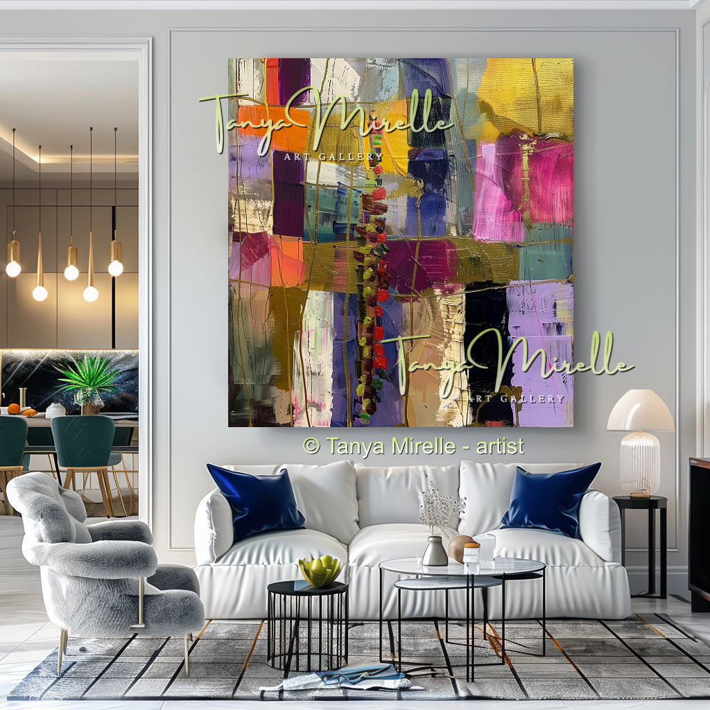 Urban Grid,Textured Abstract Color Fields, Bold Home Decor #264