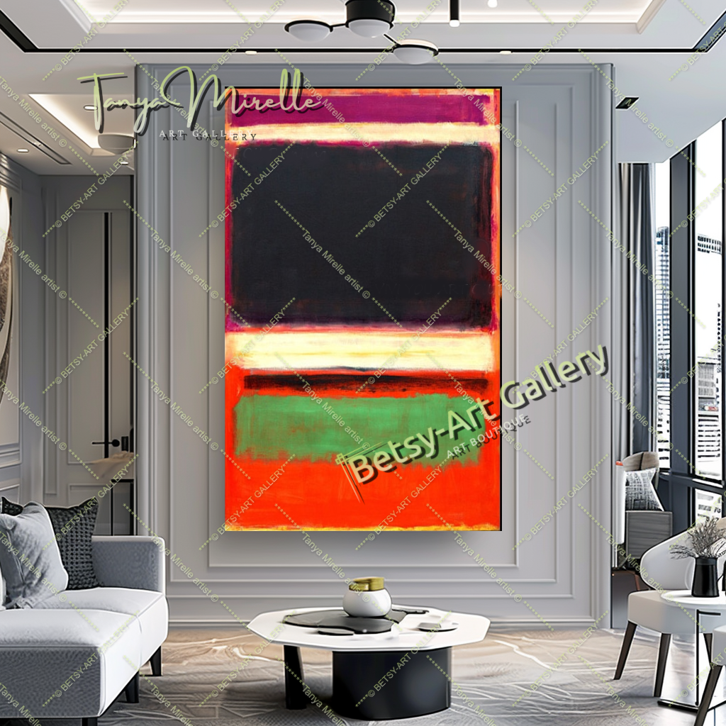 Mark Rothko Black Red Green - Modern Abstract Wall Art