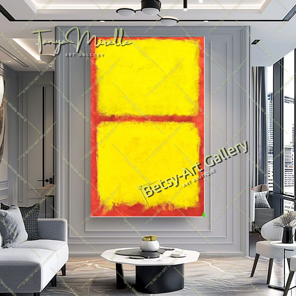 Red Yellow Mark Rothko Modern Abstract Paintings