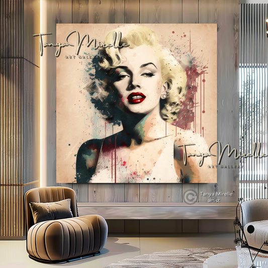 Iconic Marilyn Monroe Art, Watercolor Art Print D canvas print canvas wall art celebreti art print giclée prints graffiti art print graffiti canvas graffiti canvas art hollywood art print large canvas print large wall art Large Wall Art Decor merilyn monroe art print Merilyn Monroe painting modern abstract art modern art print pop art print print on canvas ready to hang canvas street art on canvas stretched canvas art wall art prints watercolor art