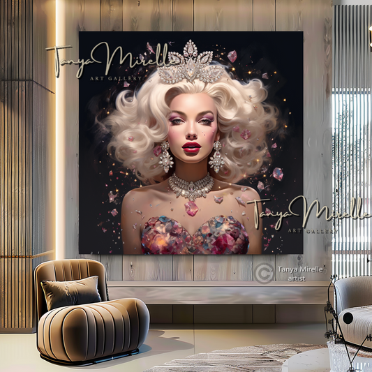 Charming Marilyn Monroe Pink Dress Art Print B canvas print canvas wall art celebreti art print giclée prints graffiti art print graffiti canvas graffiti canvas art hollywood art print large canvas print large wall art Large Wall Art Decor merilyn monroe art print Merilyn Monroe painting modern abstract art modern art print pop art print print on canvas ready to hang canvas street art on canvas stretched canvas art wall art prints watercolor art