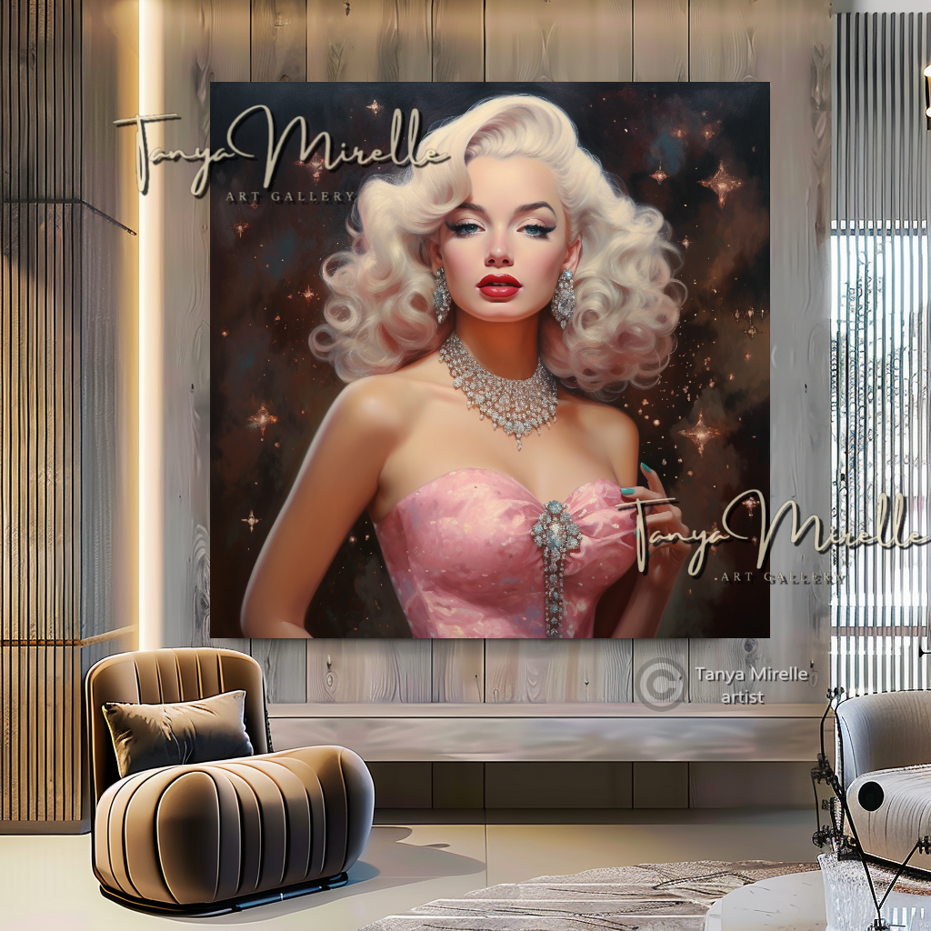 Marilyn Monroe Pink Dress Art Print Marilyn Monroe Pink Dress Art Print