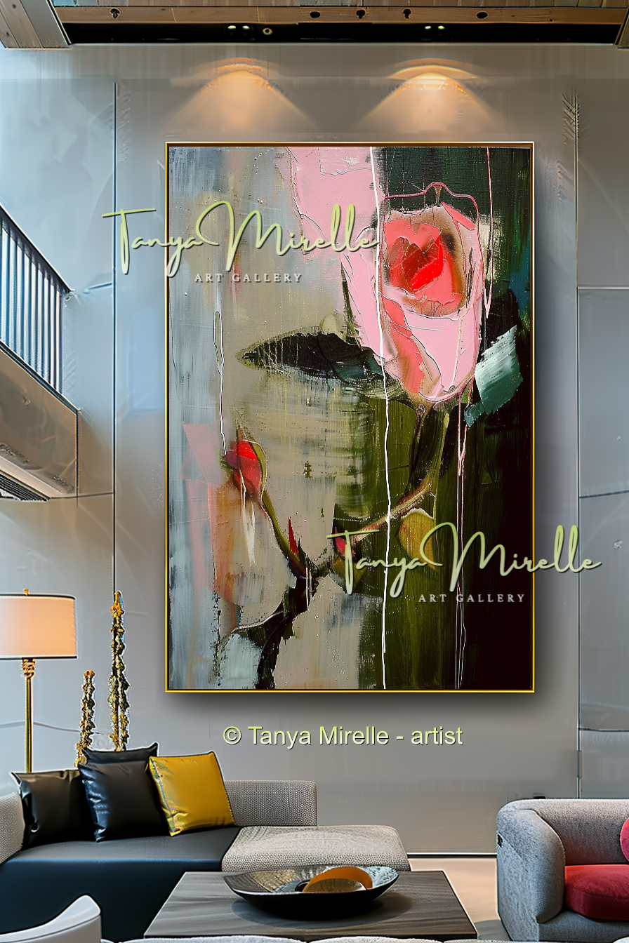 Floral Abstract Painting - Modern Flower Wall Art #160
