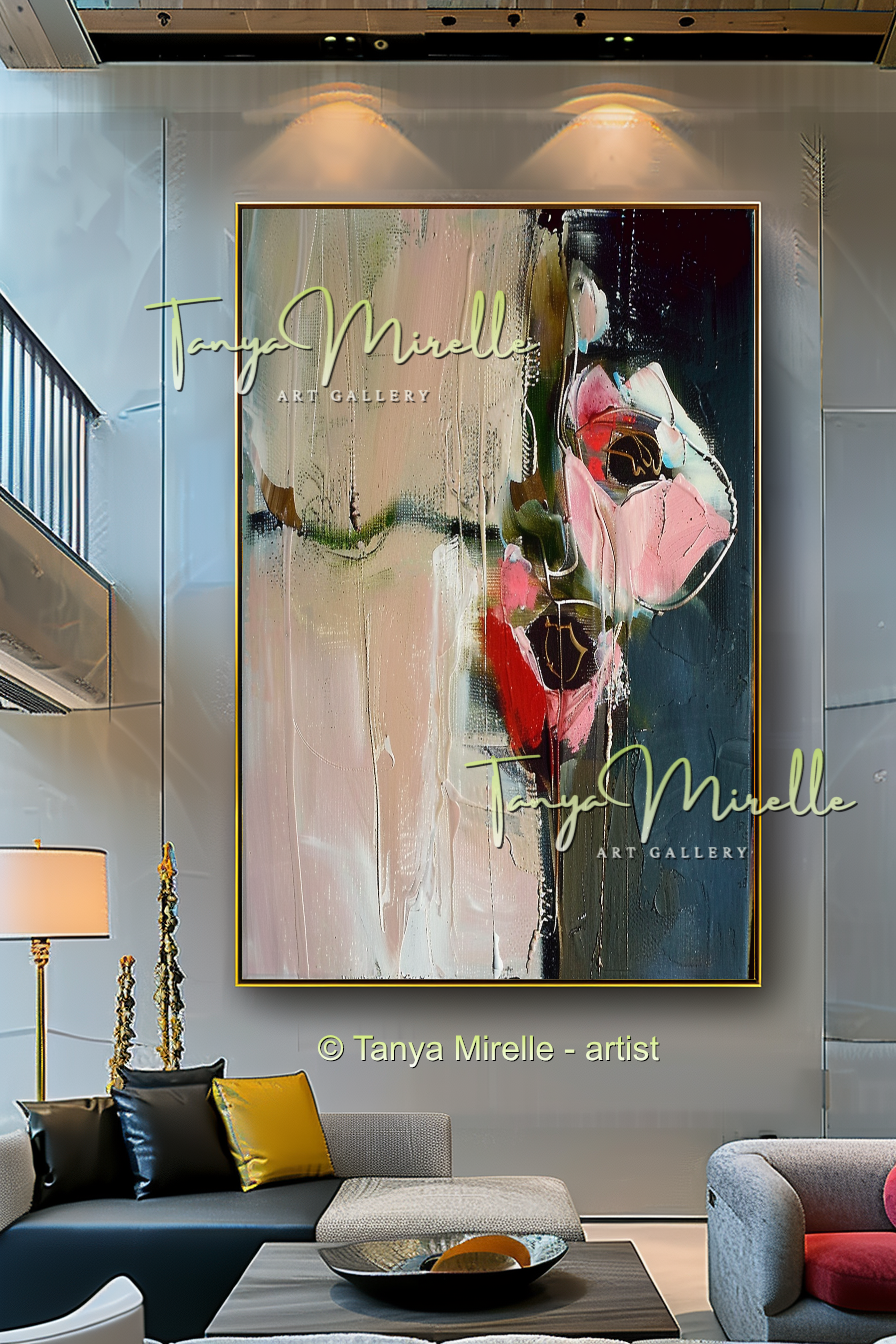 Floral Abstract Painting - Modern Flower Wall Art #160