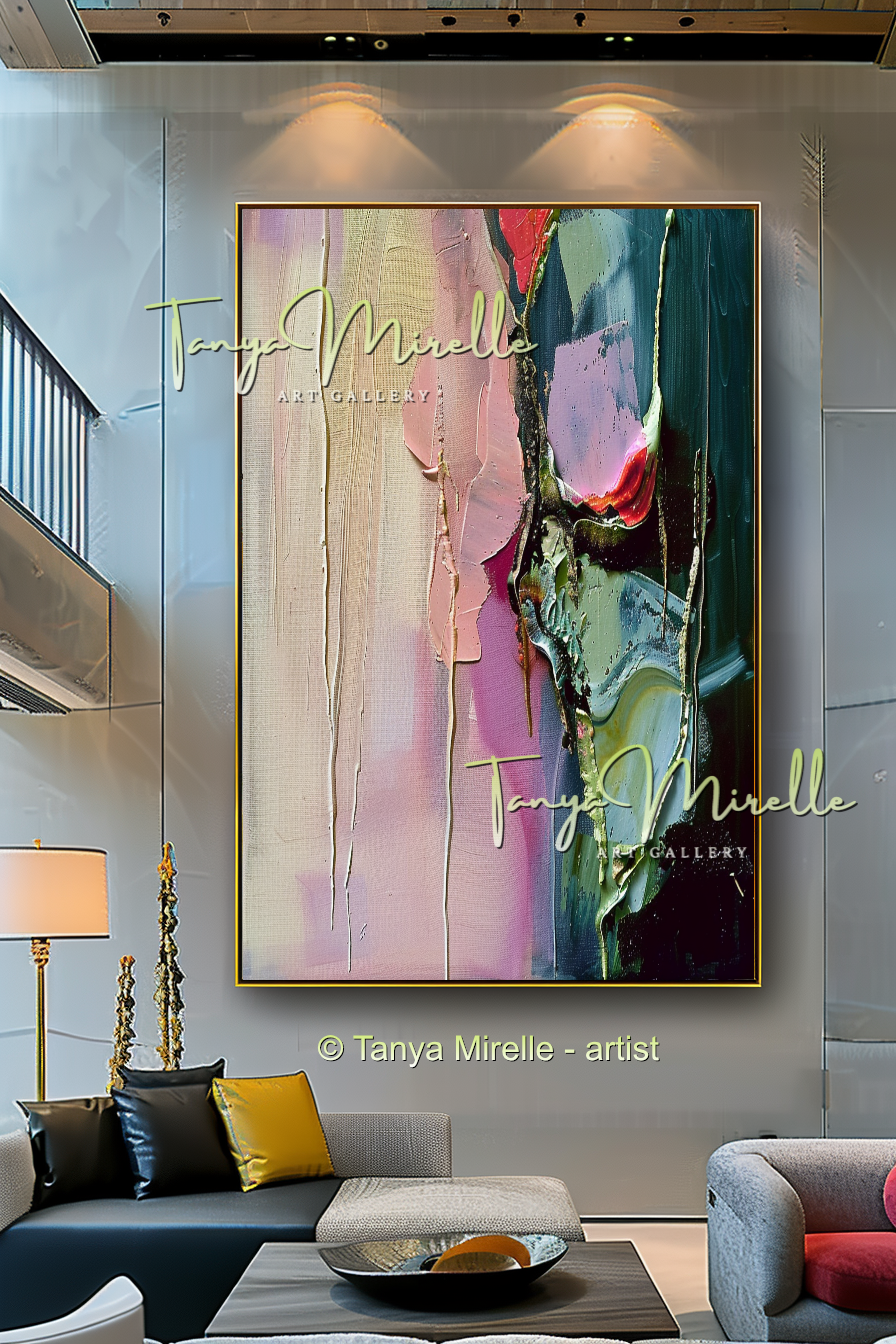 Floral Abstract Painting - Modern Flower Wall Art #160