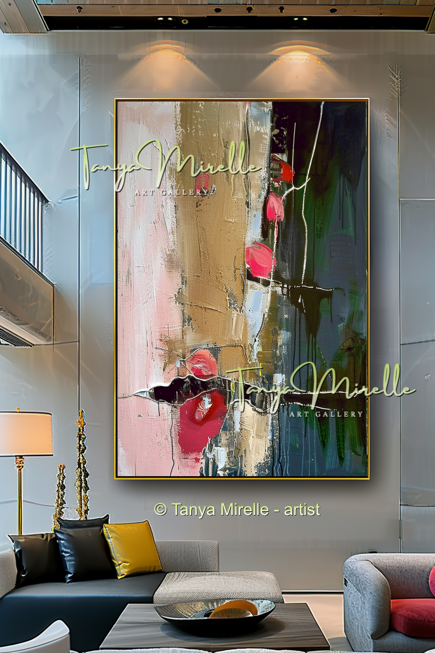 Floral Abstract Painting - Modern Flower Wall Art #161