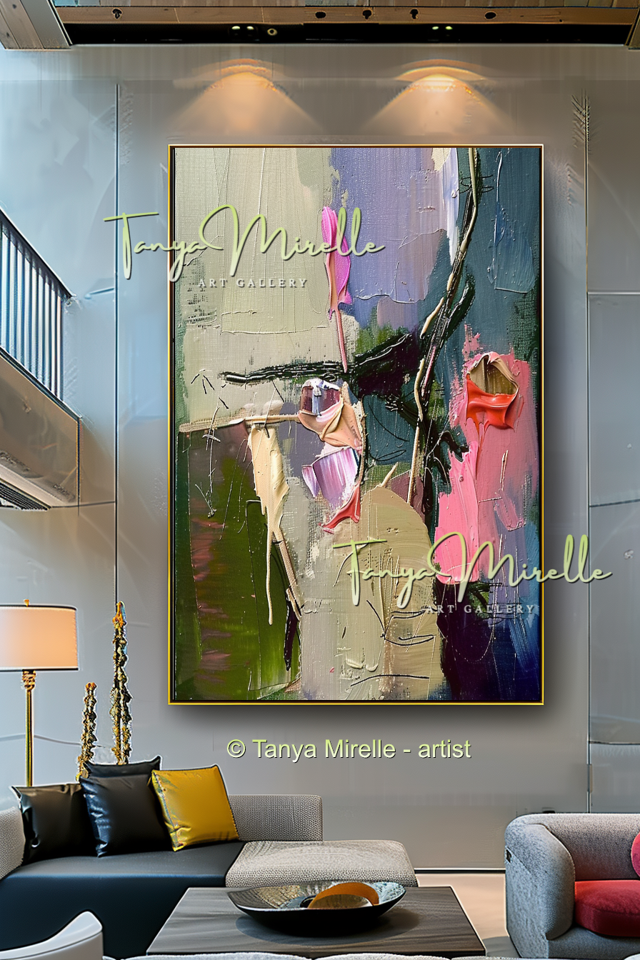 Floral Abstract Painting - Modern Flower Wall Art #163