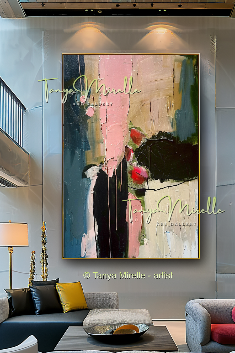 Floral Abstract Painting - Modern Flower Wall Art #163