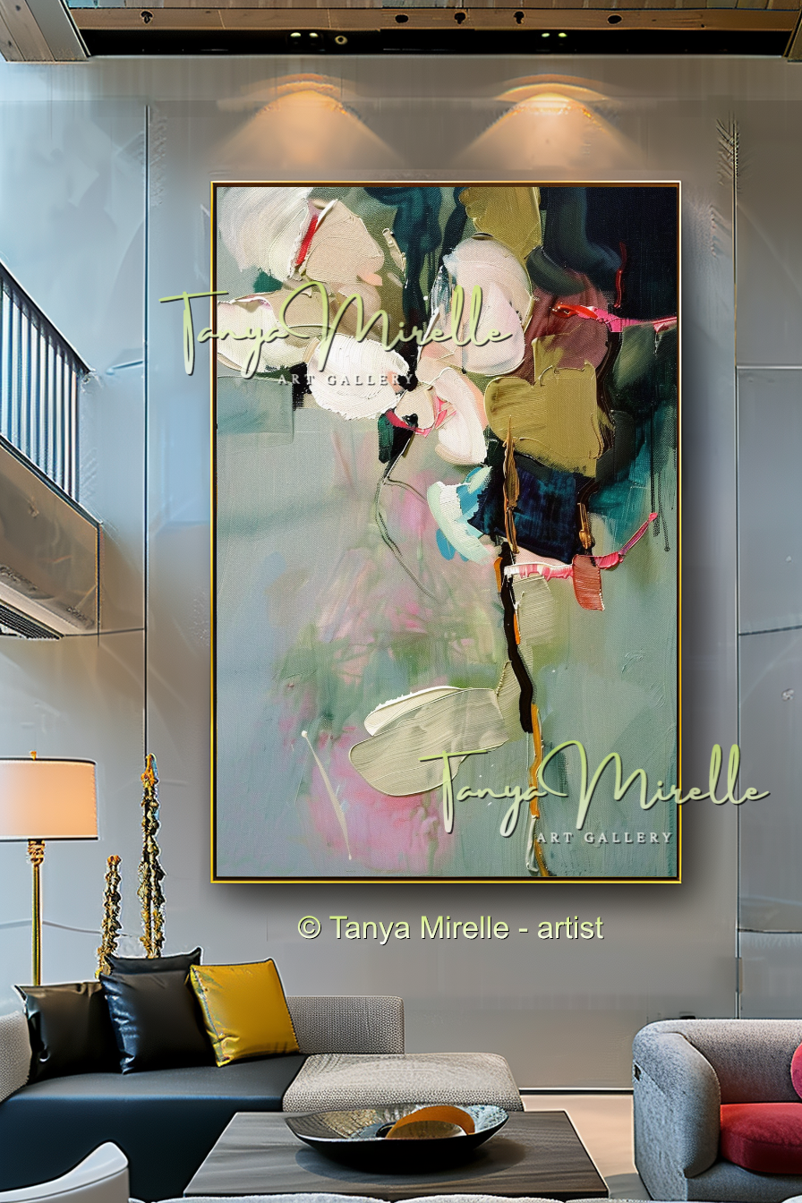 Abstract Orchid Painting - Modern Floral Wall Art #177