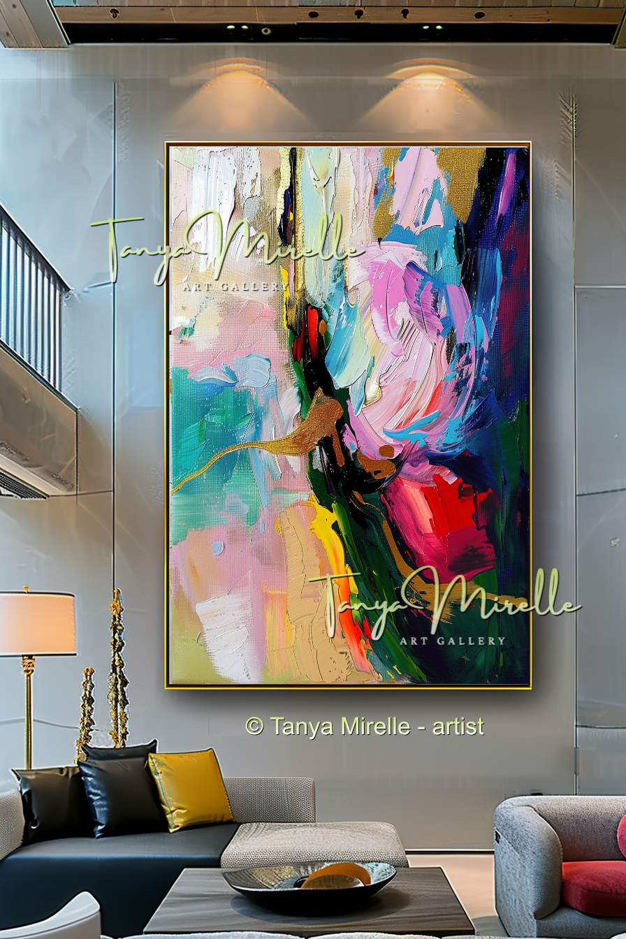 Colorful Floral Modern Abstract Impasto Painting #150