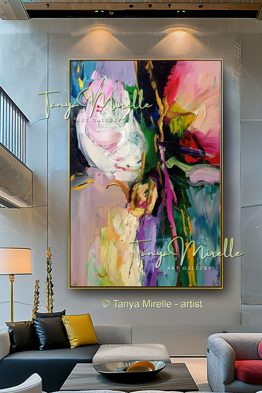 Colorful Floral Modern Abstract Impasto Painting #150
