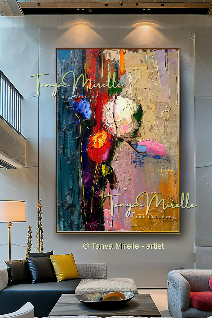 Vivid Floral Modern Abstract Impasto Painting #151