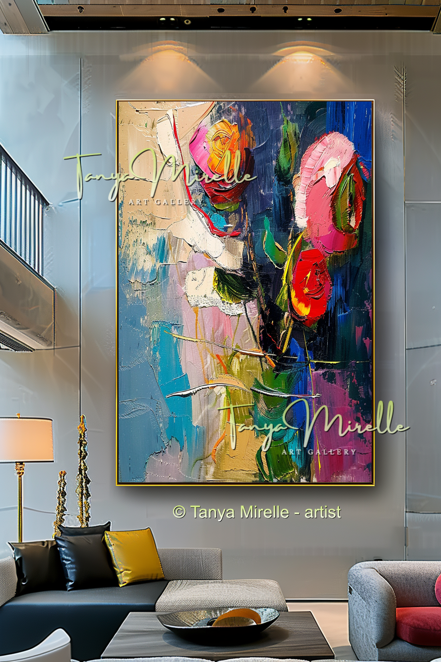 Vivid Floral Modern Abstract Impasto Painting #151