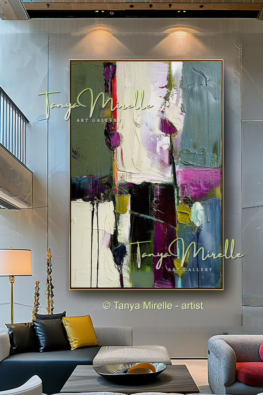 Abstract Floral Canvas - Modern Flower Wall Art #154