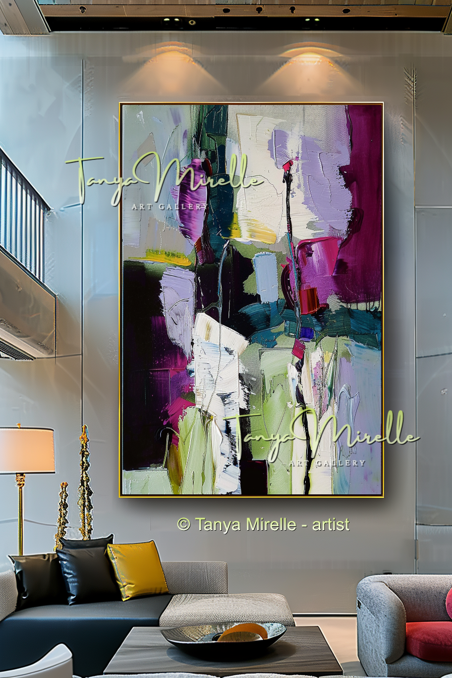 Abstract Floral Canvas - Modern Flower Wall Art #154