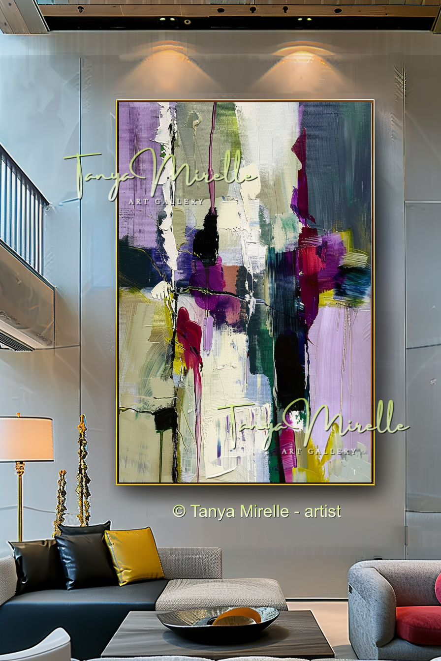 Abstract Floral Canvas - Modern Flower Wall Art #154