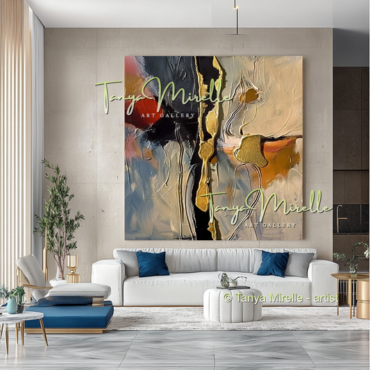 Luxury Abstract Oil Painting for Living Room Decor #274