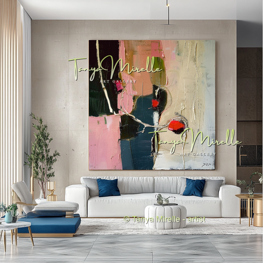 Floral Abstract Painting - Modern Flower Wall Art #159