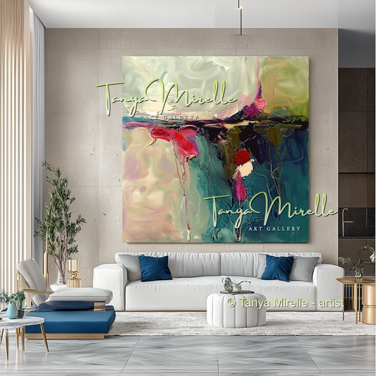 Minimalist Abstract Oil Painting with Textured Finish #301