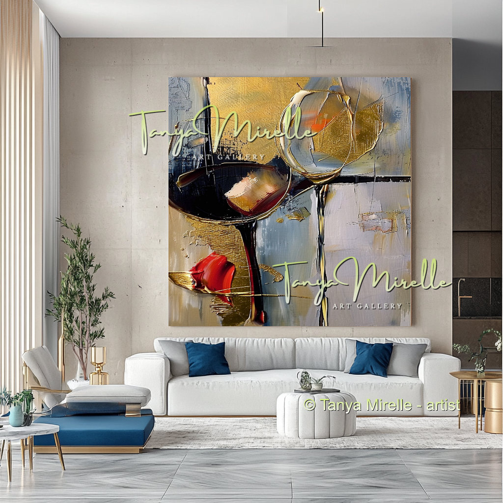 Luxury Abstract Oil Painting for Living Room Decor #274